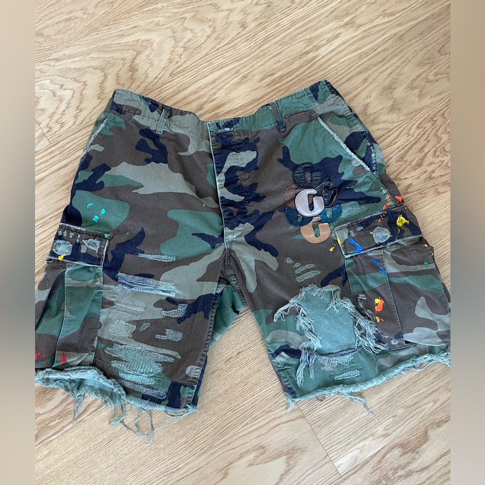 100% Authentic Gallery Dept Camo Cargo Shorts